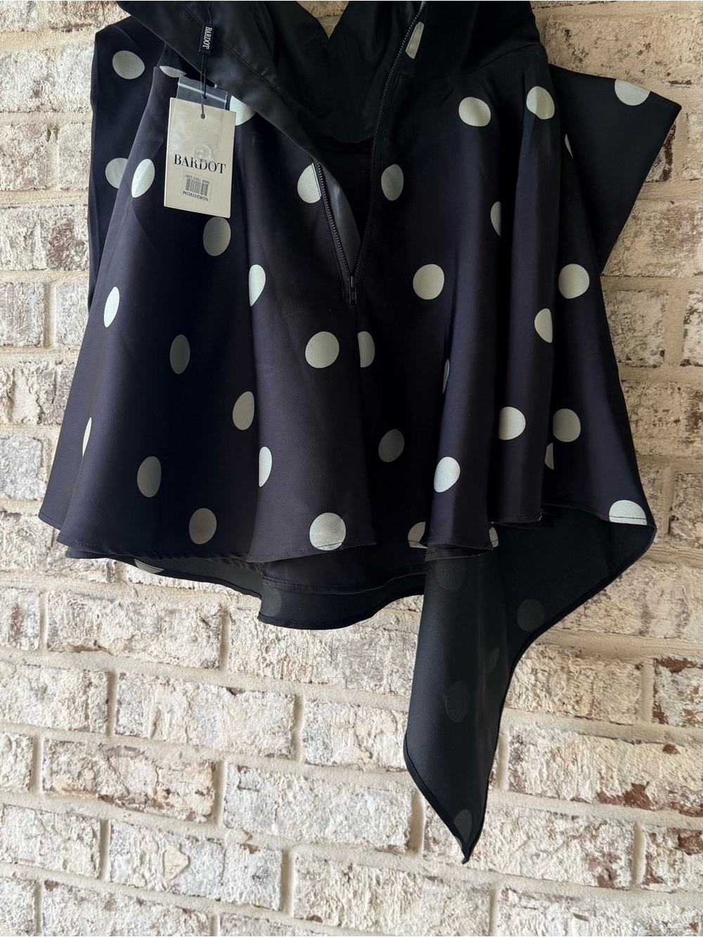 Bardot Women's Brydie Oversized-Bow Dot-Print Mini Dress M - Picture 7 of 12